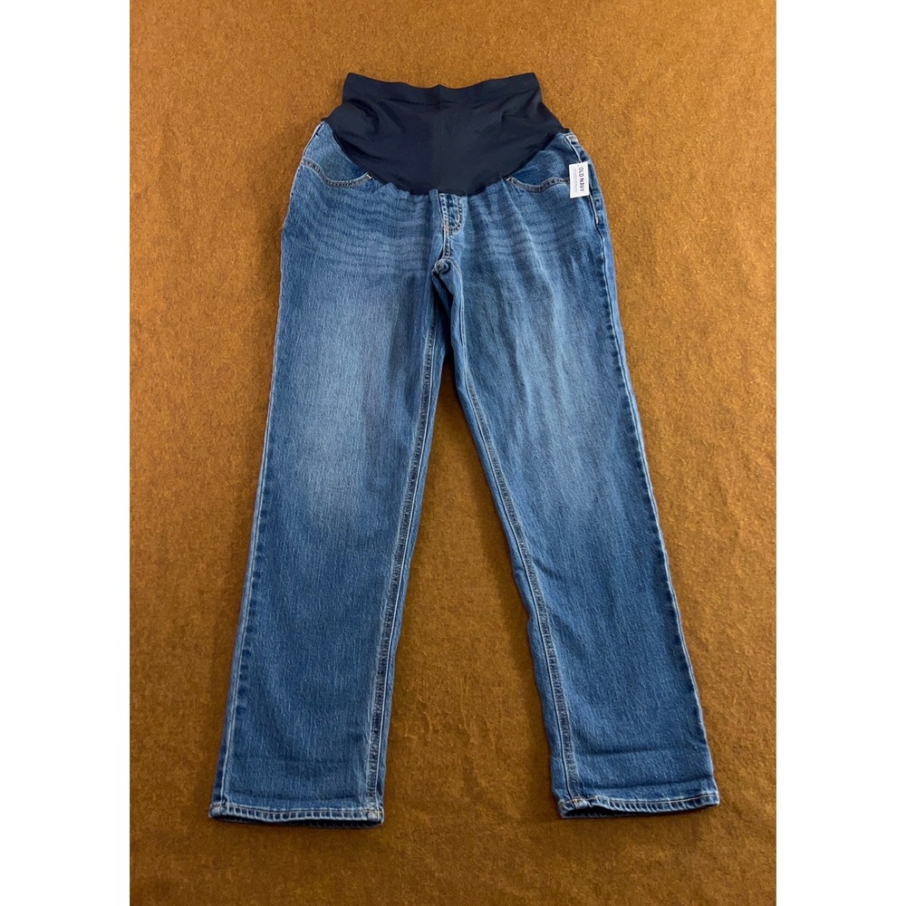 Old Navy Maternity 12 Blue Full Panel Boyfriend Jeans NWT